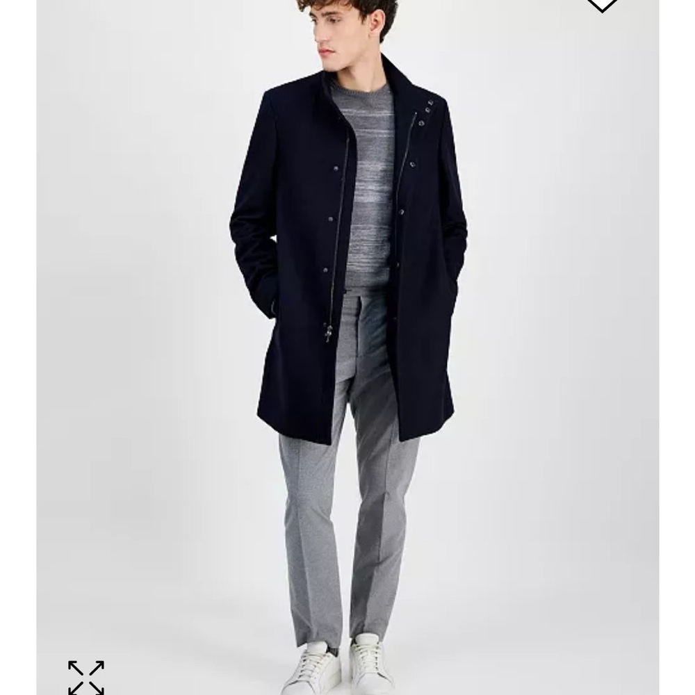 Calvin Klein Men's Navy Overcoat